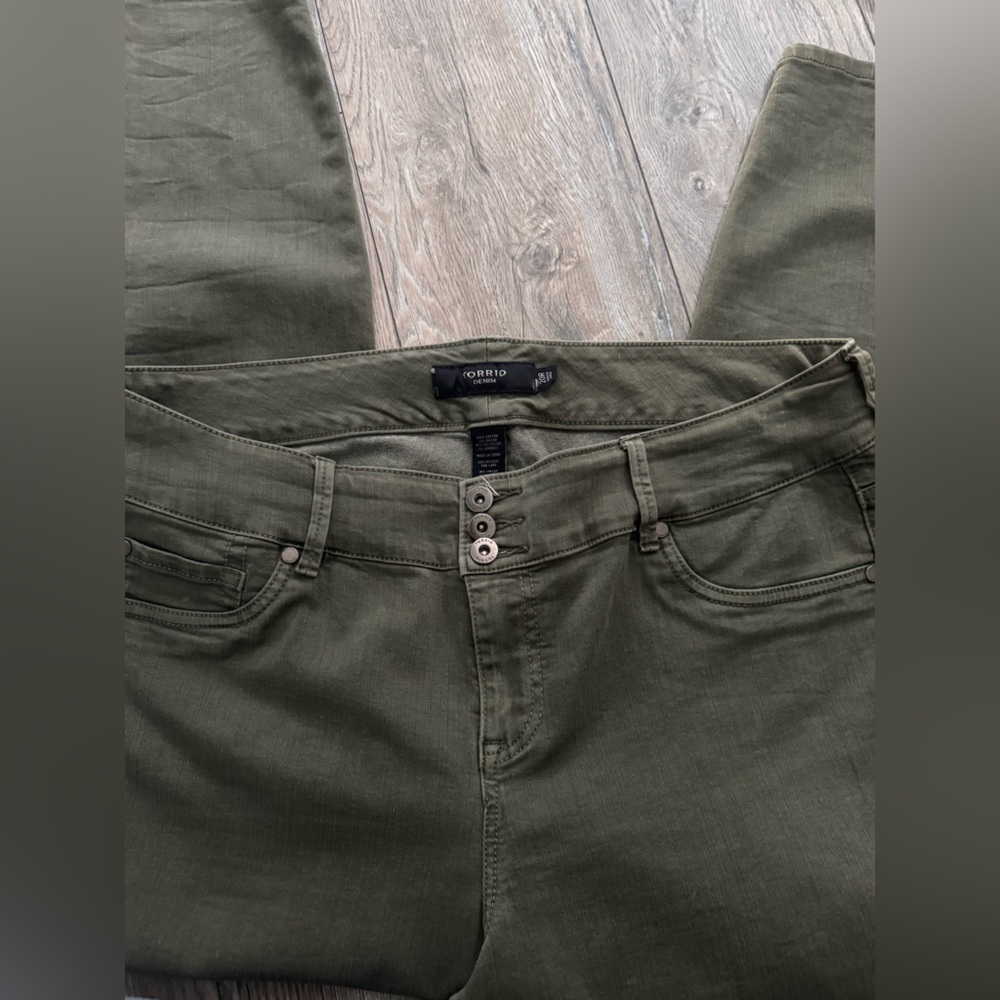 Torrid High Rise Olive Jeans
